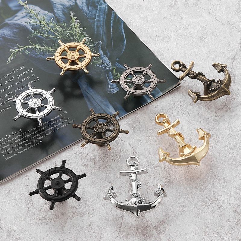 Vintage Furniture Hardware Pulls - Poignée d'armoire de roue de bateau